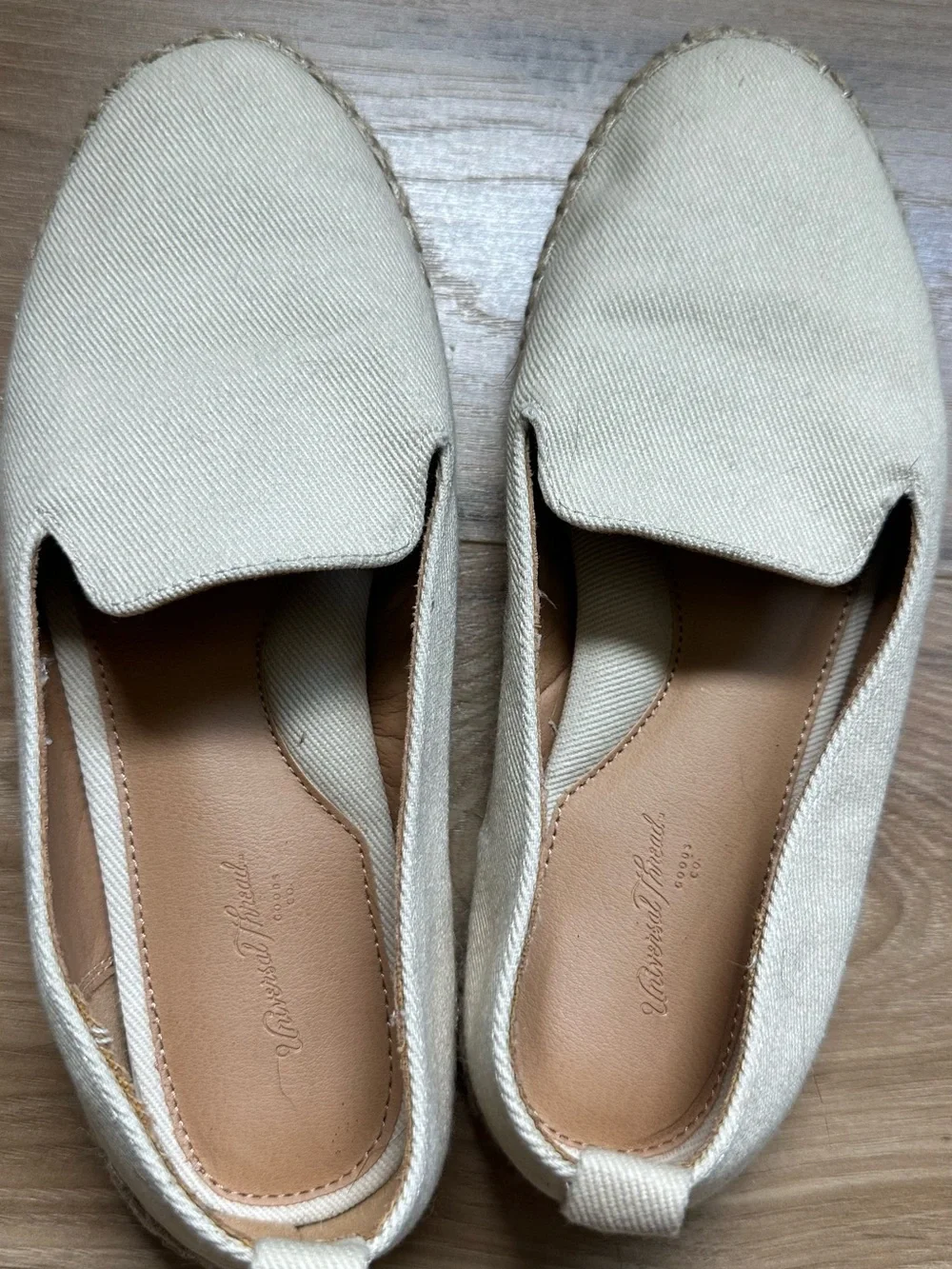 Universal Thread Audrey Espadrille Flats Cream Linen Womens Size 6 Slip On Shoes